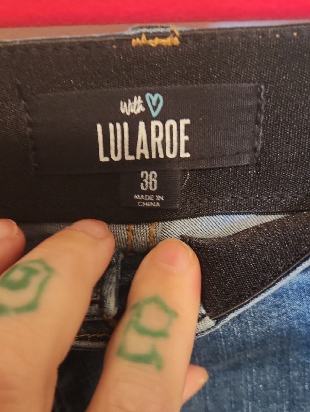 🔥LuLaRoe Women's Medium Blue Skinny Jeans - Picture 2 of 4